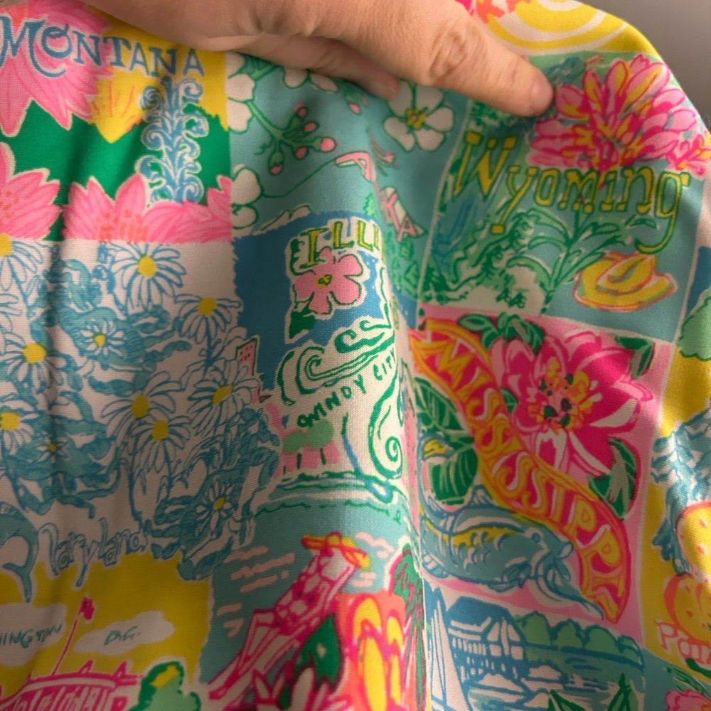 Lilly Pulitzer sammi romper dress state of mind 16 Patchwork dress size 16 NWT - Picture 5 of 5